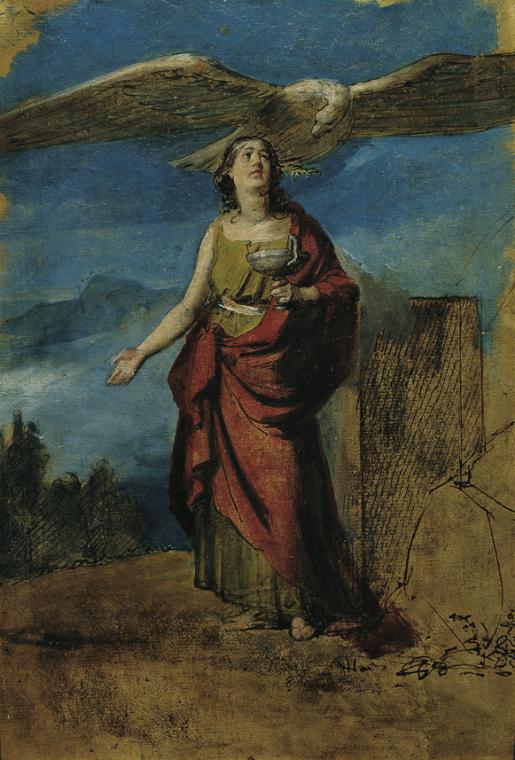 Friedrich von Amerling, Hebe, um 1835, Sepia und Tempera auf Karton, 36 x 25 cm, Belvedere, Wie…