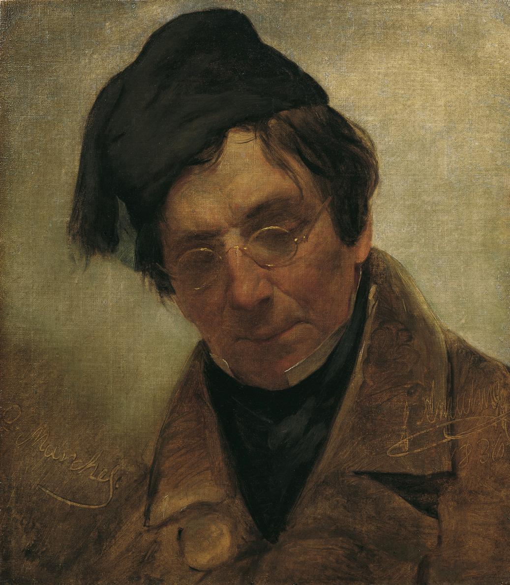 Friedrich von Amerling, Der Bildhauer Pompeo Marchesi (1783–1858), 1836, Öl auf Leinwand, 40 ×  ...