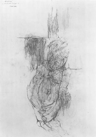 Hildegard Batke-Rest, Kreuztänzer, schwangere Zwergin, 1988, Bleistift auf Papier, 70 x 50 cm, …