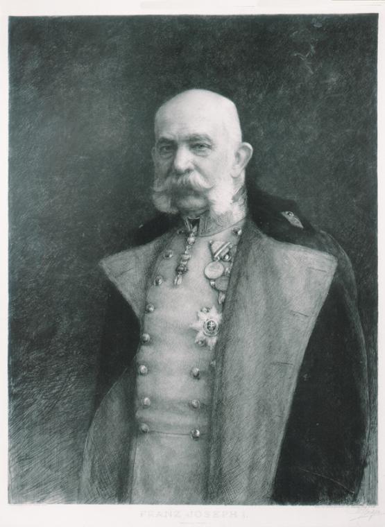 William Unger, Kaiser Franz Joseph I., undatiert, Radierung, 93,5 x 68,5 cm, Belvedere, Wien, I…