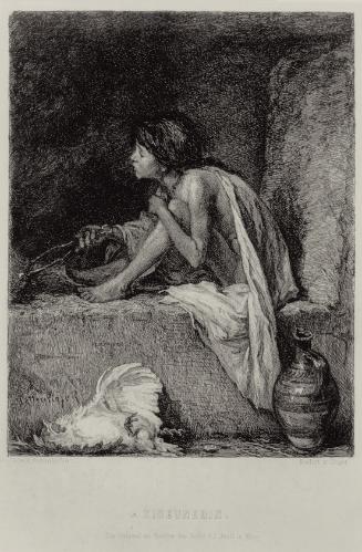 William Unger nach August von Pettenkofen, Zigeunerin, Radierung, Plattenmaße: 25,6 × 19,8 cm, …