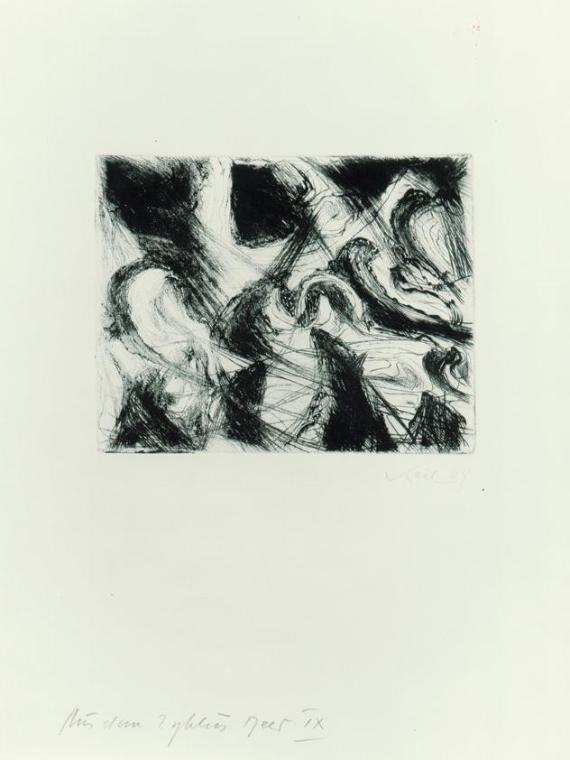 Robert Keil, Aus dem Zyklus "Meer" IX, 1964, Kaltnadelradierung, Plattenmaße: 20 x 24,5 cm, Bel…