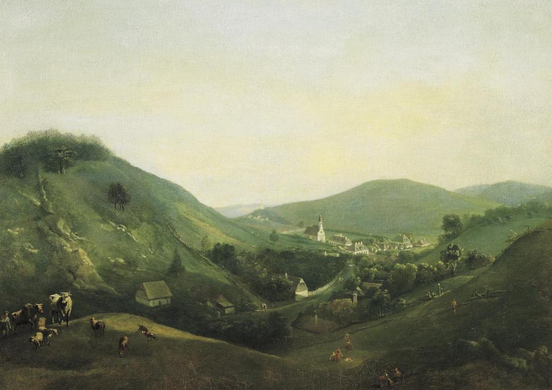 Johann Christian Brand, Landschaft bei Kalksburg, Öl auf Leinwand, 52 x 72 cm, Belvedere, Wien,…