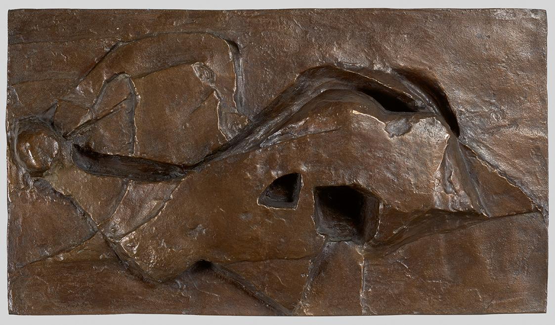 Vincenc Makovský, Relief II, 1930, Bronze, 29 × 50 × 8 cm, Dauerleihgabe Sammlung Rotter, Belve…