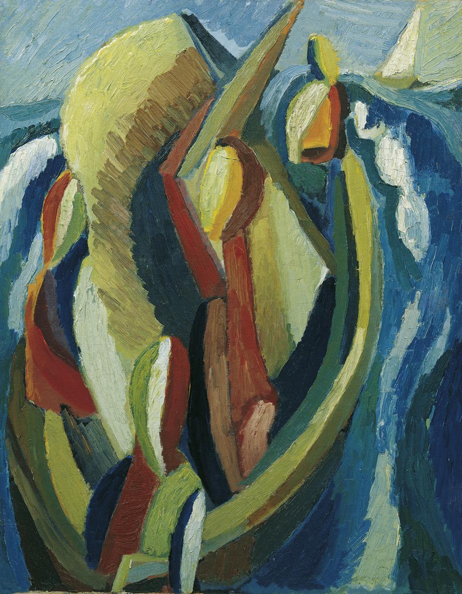 Kurt Weber, Fischer im Sturm, 1935, Öl auf Leinwand, auf Holzfaserplatte kaschiert, 82 × 65,5 c…