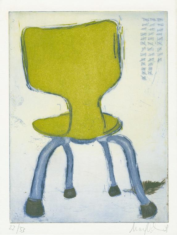 Martin Gredler, Die Vergrämung der Kormorane, 2009, Tiefdruck (Kaltnadel, Strichätzung, Aquatin…