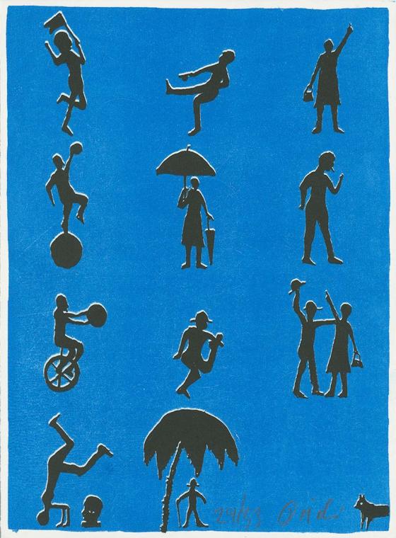 Anton Drioli, Widmungen, 2012, Tuschelithografie (Steindruck von der Handpresse) 2 Farben von e…