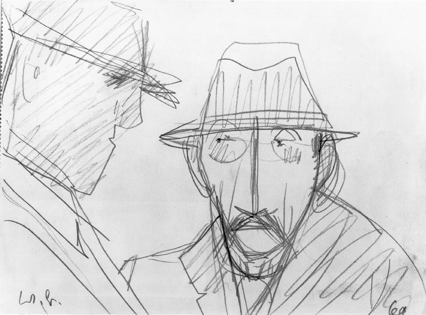 Werner Berg, Zwei Männer im Gespräch, 1960, Bleistift auf Papier, 15 x 20,5 cm, Belvedere, Wien…