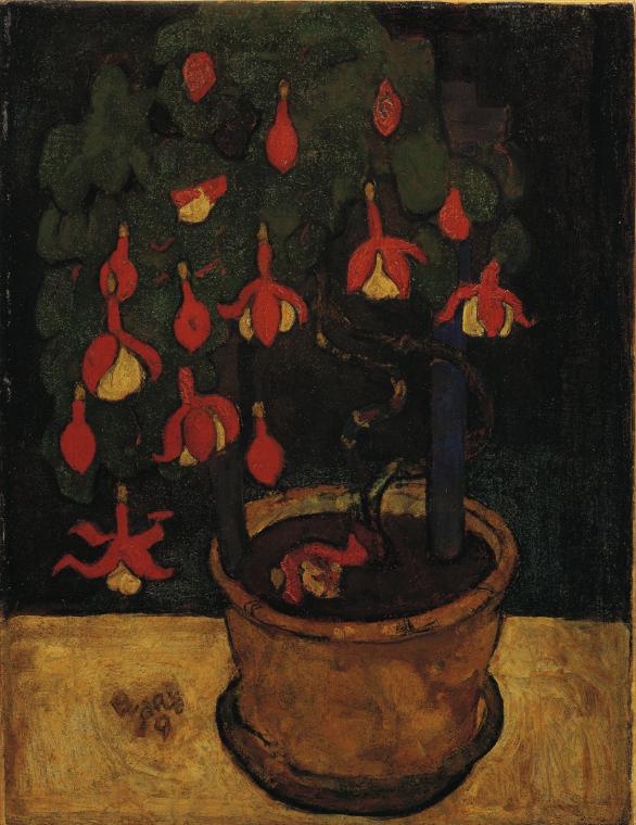 Alfons Walde, Stillleben Fuchsienstock, 1919, Öl auf Leinwand, 40 x 31 cm, Belvedere, Wien, Inv…