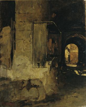 Leopold Carl Müller, Tor eines arabischen Hauses, Öl auf Leinwand, 47,5 x 38 cm, Belvedere, Wie…