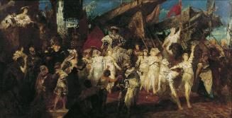 Hans Makart, Der Einzug Karls V. in Antwerpen, 1875, Öl auf Leinwand, 127 x 240 cm, Belvedere, …
