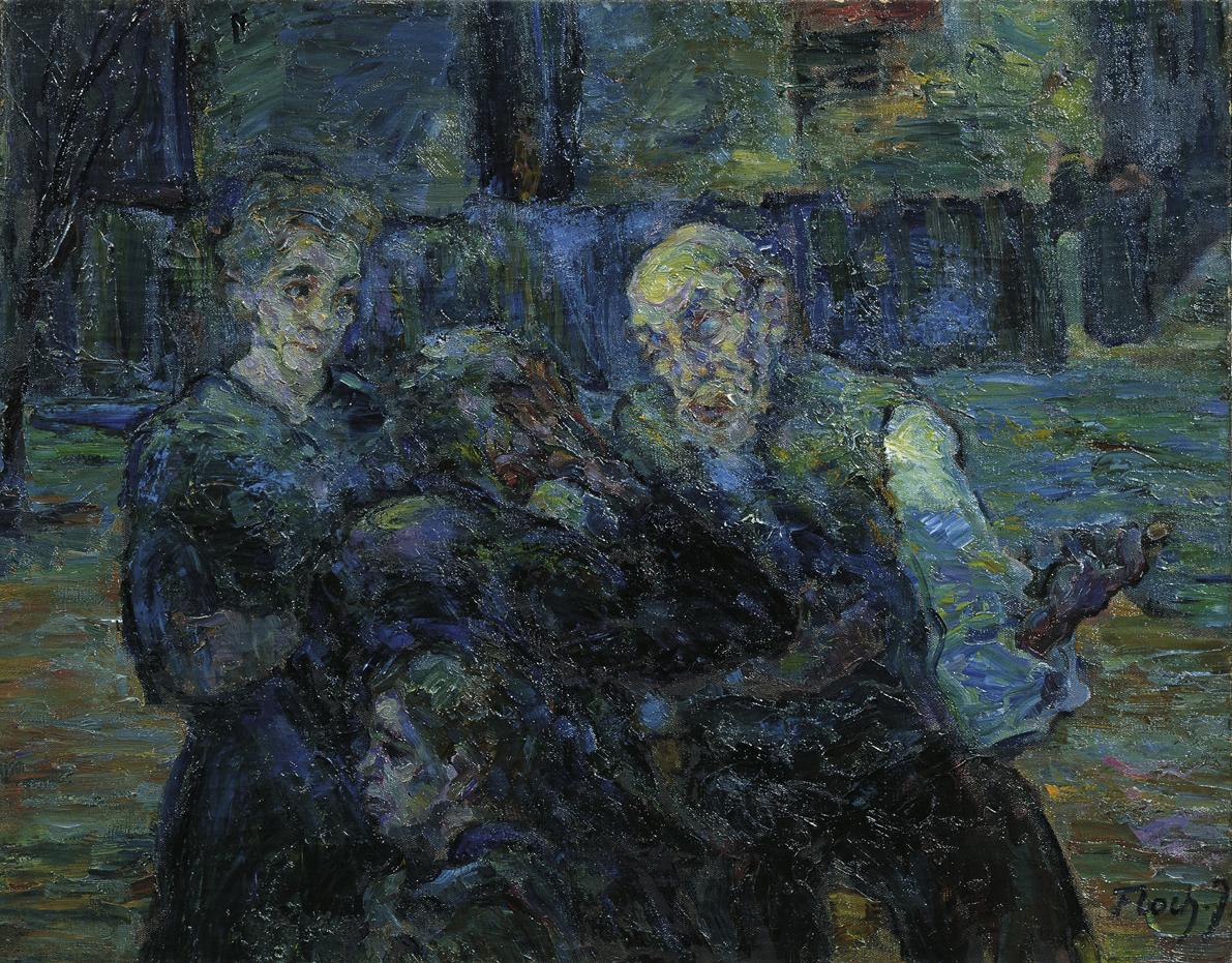 Joseph Floch, Menschen in der Straße, um 1919, Öl auf Leinwand, 66 x 84 cm, Belvedere, Wien, In…