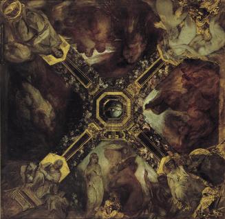 Hans Makart, Der Ring des Nibelungen (Enwurf für die Dekoration eines Gewölbes), um 1870, Öl au…
