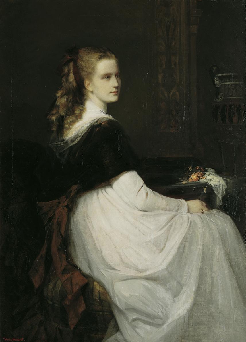 Hans Makart, Porträt Eugenie Scheuffelen, 1867, Öl auf Leinwand, 158 x 113 cm, Belvedere, Wien,…