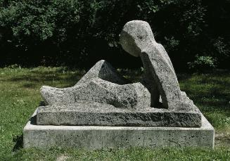 Josef Pillhofer, Sitzender, um 1951, Sandstein, 103 x 163 x 87 cm, Belvedere, Wien, Inv.-Nr. 95…