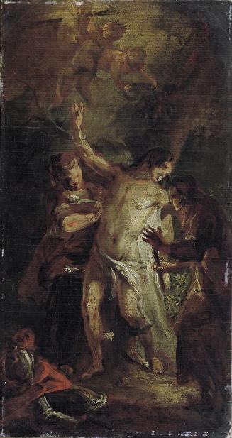 Josef Anton Mesmer, Der heilige Sebastian und die Frauen, um 1778, Öl auf Leinwand, 34,5 x 18,3…