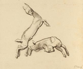 Franz Barwig d. Ä., Springende Zicklein, um 1921, Bleistift auf Papier, 18 x 21 cm, Belvedere, …