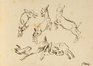 Franz Barwig d. Ä., Springende Zicklein, um 1921, Tusche auf Papier, 18,5 x 27 cm, Belvedere, W…