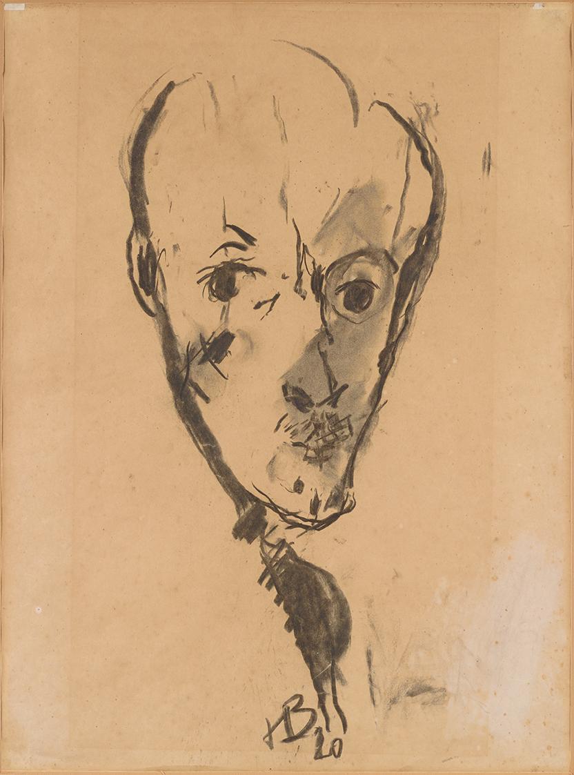Herbert Boeckl, Bruno Grimschitz, 1920, Kohle auf Papier, 48 × 36 cm, Belvedere, Wien, Inv.-Nr.…