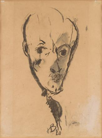 Herbert Boeckl, Bruno Grimschitz, 1920, Kohle auf Papier, 48 × 36 cm, Belvedere, Wien, Inv.-Nr. ...