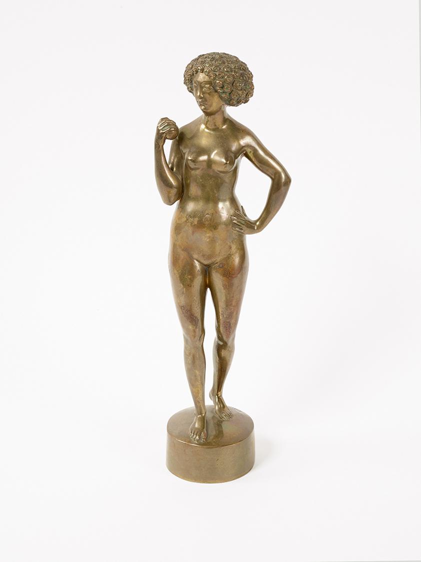 Franz Barwig, Eva, 1910, Gelbguss, 37,5 × 11,5 × 8,5 cm, Artothek des Bundes, Dauerleihgabe im …