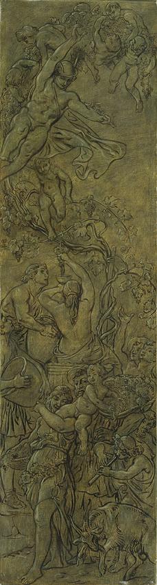 Unbekannter Künstler, Bacchische Szene, 19. Jahrhundert, Öl auf Leinwand, 88 x 24 cm, Belvedere…