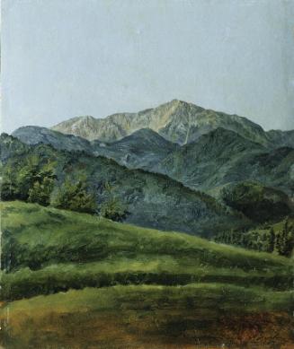 Franz Xaver Gruber, Gebirgslandschaft, Öl auf Papier auf Karton, 31,7 x 26,2 cm, Belvedere, Wie…