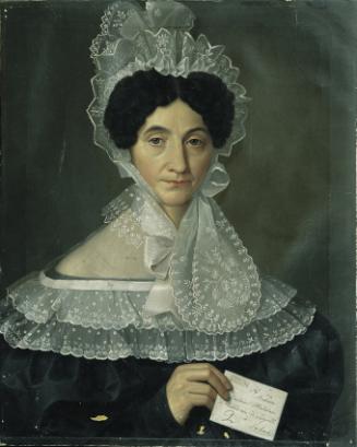 Unbekannter Künstler, Brustbild Magdalene Ruard (gest. 1858), um 1850, Öl auf Leinwand, 68,5 x …