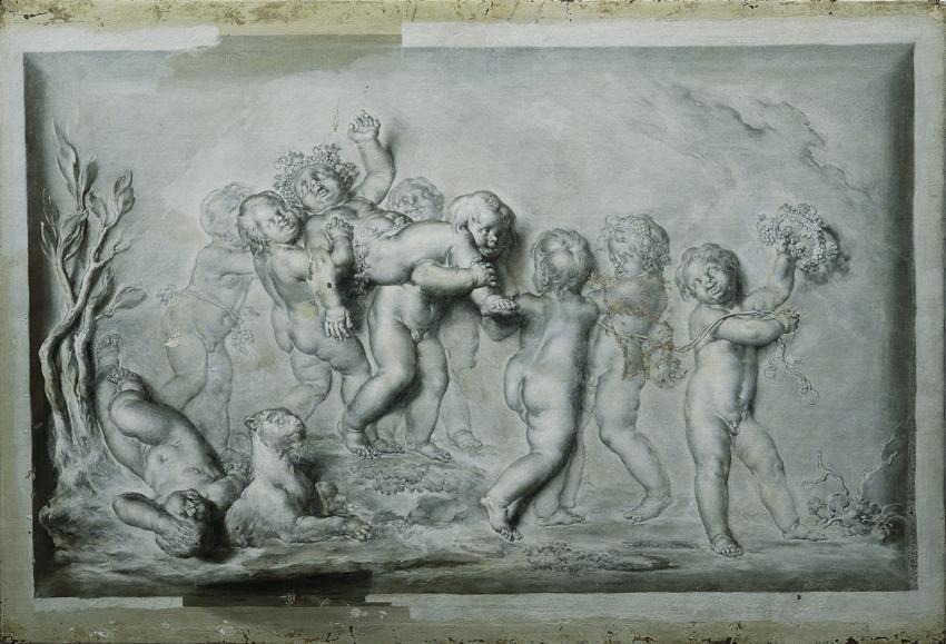 Caspar Franz Sambach, Kinderbacchanal, 1778, Öl auf Leinwand, 102 x 150 cm, Belvedere, Wien, In ...