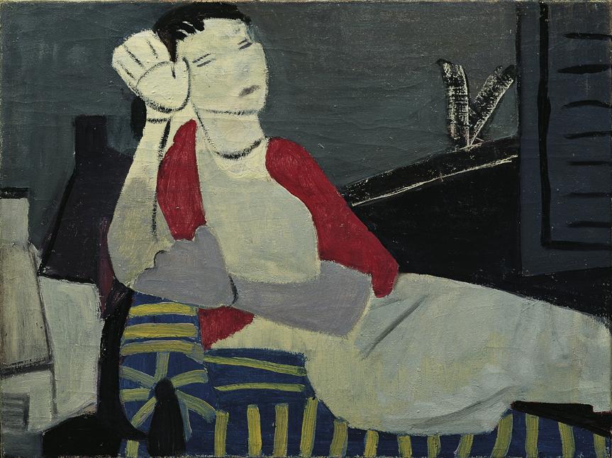 Hilda C. Polsterer, Porträt B. F., vor 1952, Öl auf Leinwand, 60 × 79,6 cm, Belvedere, Wien, In…