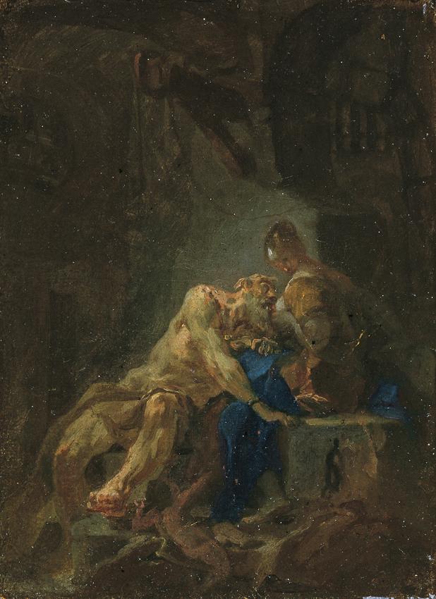 Franz Sigrist d. Ä., Cimon und Pero, um 1775/1780, Öl auf Karton, 25,2 x 19 cm, Belvedere, Wien…