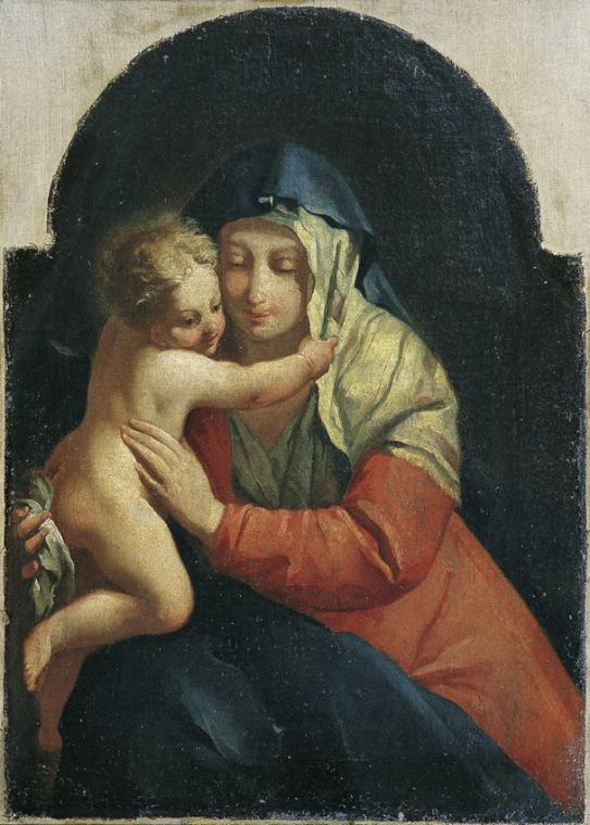 Unbekannter Künstler, Madonna mit Kind, 18. Jahrhundert, Öl auf Leinwand, 55 x 39 cm, Belvedere…