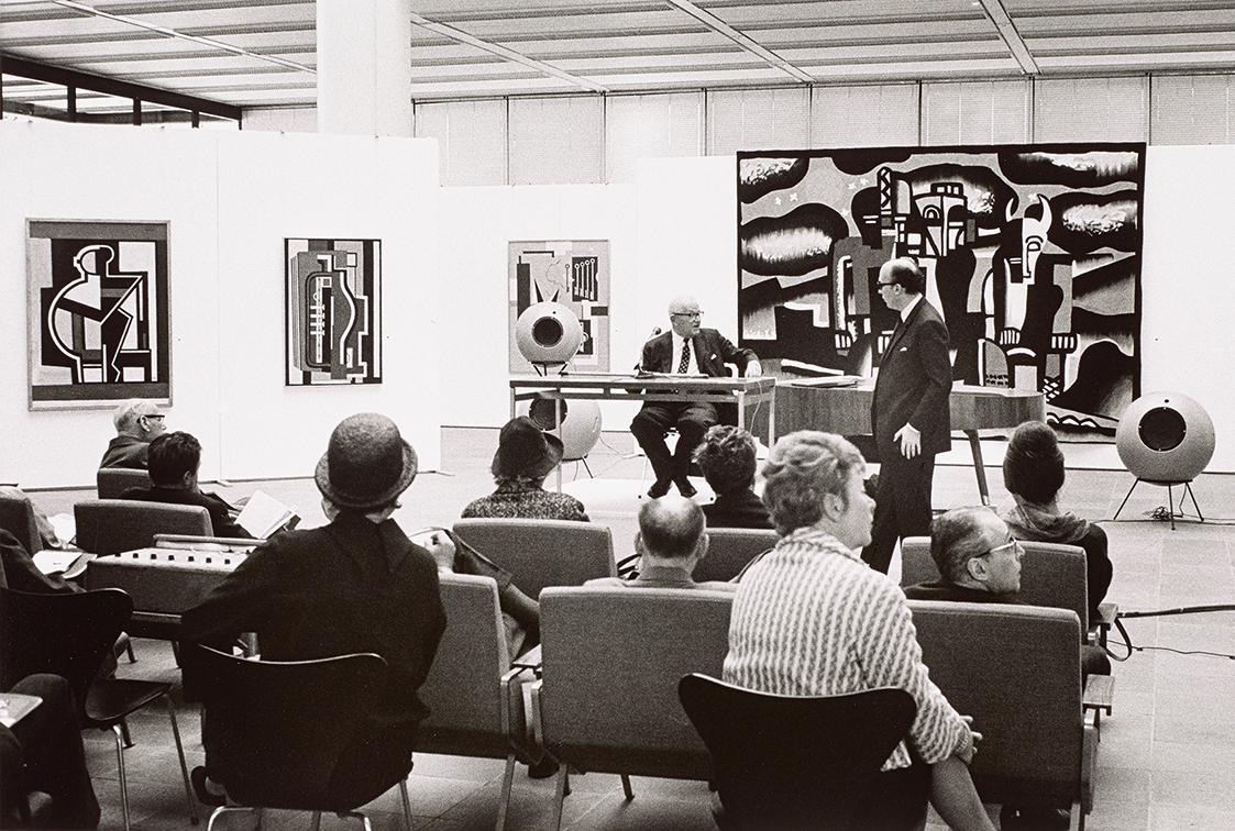 Peter Baum, Daniel Henry Kahnweiler und Werner Hofmann bei der Pressekonferenz zur Ausstellung …