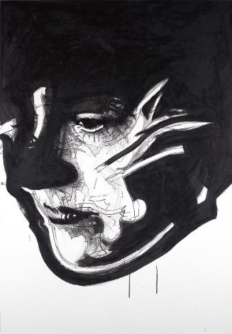 Franz Graf, MKCC, 2013, Tusche, Permanentmarker und Graphit auf Leinwand, 160 × 110 cm, Belvede…