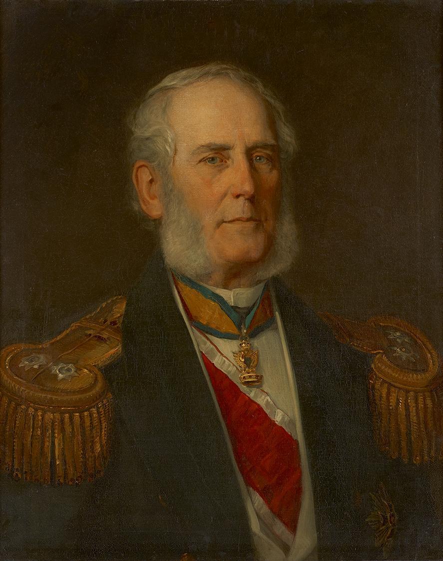 Christian Griepenkerl, Bernhard Freiherr von Wüllerstorf-Urbair, 1877, Öl auf Leinwand, 71,5 x  ...