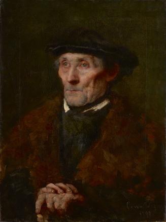 Clementine von Wagner, Bildnis eines alten Mannes, 1898, Öl auf Leinwand, 65,5 x 49,5 cm, Belve…