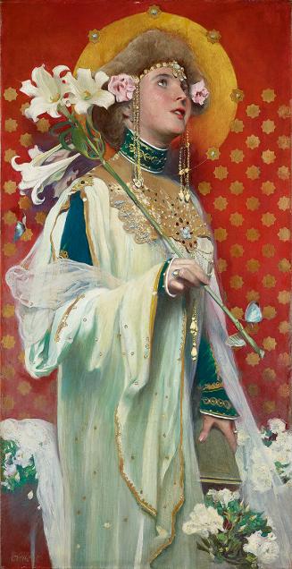 Gottlieb Theodor Lukas Kempf Edler von Hartenkampf, Lilien, um 1901, Öl auf Leinwand, 113,5 × 5…