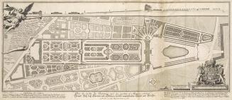 Salomon Kleiner, Grundriss und Schnitt des Gartens des Prinzen Eugen und der angrenzenden Gärte…