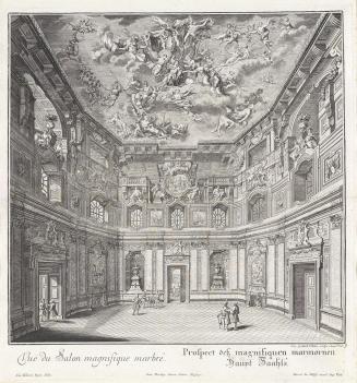 Salomon Kleiner, Marmorsaal, 1731, Radierung, Druck in Schwarz auf Papier, Dauerleihgabe aus Pr ...