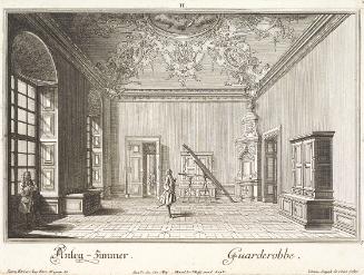 Salomon Kleiner, Garderobe, 1733, Radierung, Druck in Schwarz auf Papier, Dauerleihgabe aus Pri…