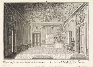 Salomon Kleiner, Anrichte, 1734, Radierung, Druck in Schwarz auf Papier, Dauerleihgabe aus Priv…