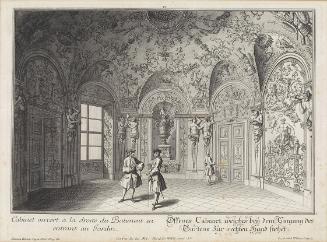 Salomon Kleiner, Offenes Kabinett im Nordostturm, 1735, Radierung, Druck in Schwarz auf Papier,…