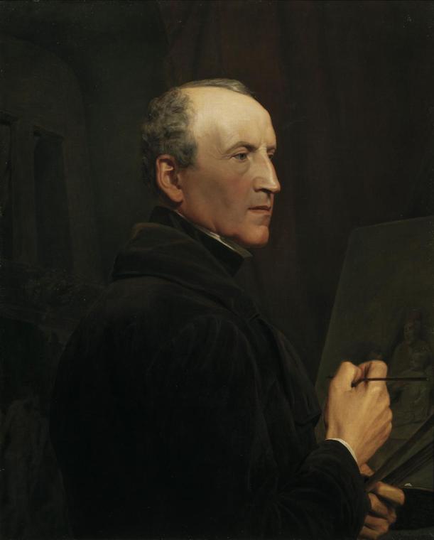 Ferdinand Georg Waldmüller, Selbstporträt vor der Staffelei, 1848, Öl auf Leinwand, 69,3 × 56,4…