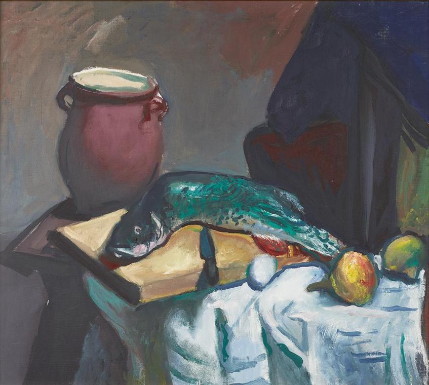 Josef Dobrowsky, Stillleben mit Fisch, 1944, Öl auf Leinwand, 75 x 85 cm, Belvedere, Wien, Inv.…