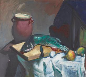 Josef Dobrowsky, Stillleben mit Fisch, 1944, Öl auf Leinwand, 75 x 85 cm, Belvedere, Wien, Inv.…