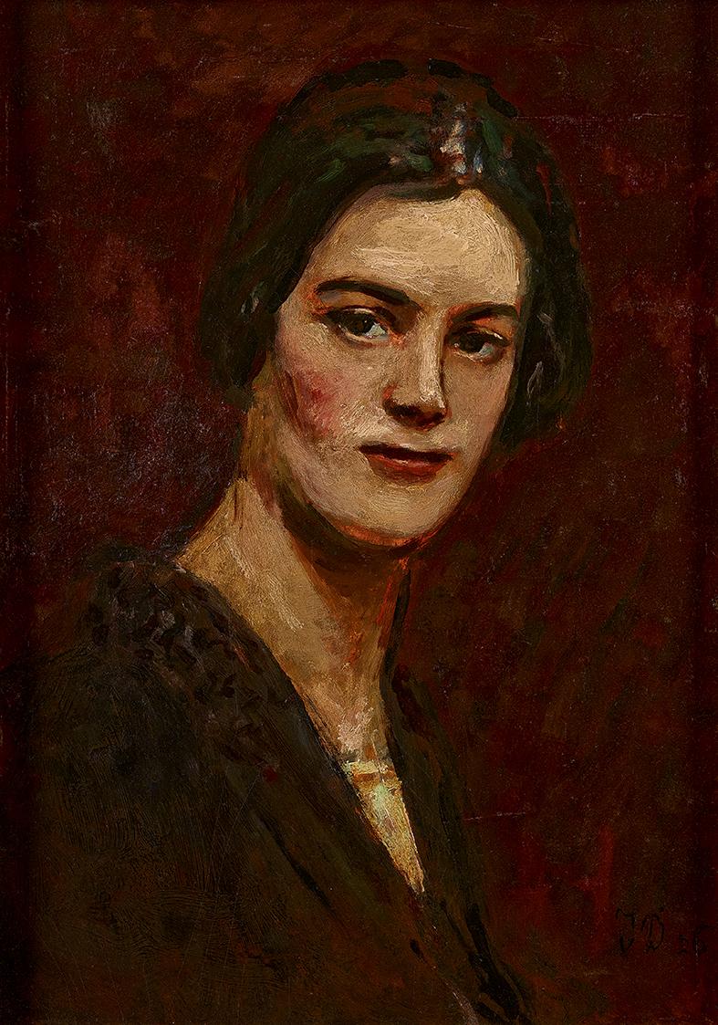 Josef Dobrowsky, Frauenbildnis, 1926, Öl auf Karton, 57,5 x 41 cm, Belvedere, Wien, Inv.-Nr. 89…