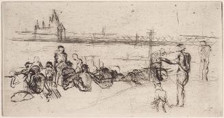 Gerhart Frankl, Badende, 1928, Diamantradierung auf Japanpapier, Blattmaße: 19 × 31,4 cm, Legat…