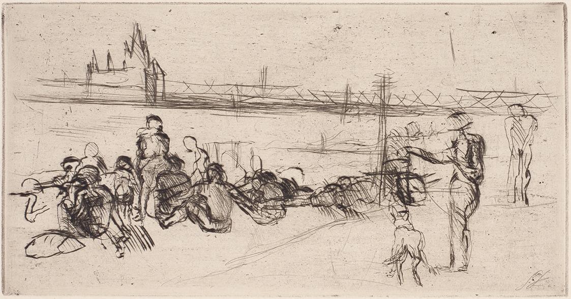Gerhart Frankl, Badende, 1928, Diamantradierung auf Japanpapier, Blattmaße: 19,5 × 31,2 cm, Leg…