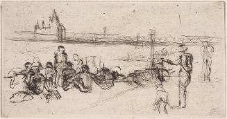 Gerhart Frankl, Badende, 1928, Diamantradierung auf Japanpapier, Blattmaße: 19,5 × 31,2 cm, Leg…