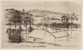 Gerhart Frankl, Trüber Tag, 1927, Kaltnadelradierung auf Japanpapier, Blattmaße: 21,5 × 31,3 cm…